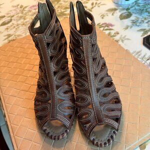 Pikolinos Gladiator Wedge Sandals Brown Spanish Leather Boho 36